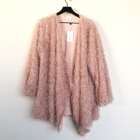 Lovers + Friends Fifth Avenue Mini Dress Blush Pink Fringe All Over - Picture 2 of 4